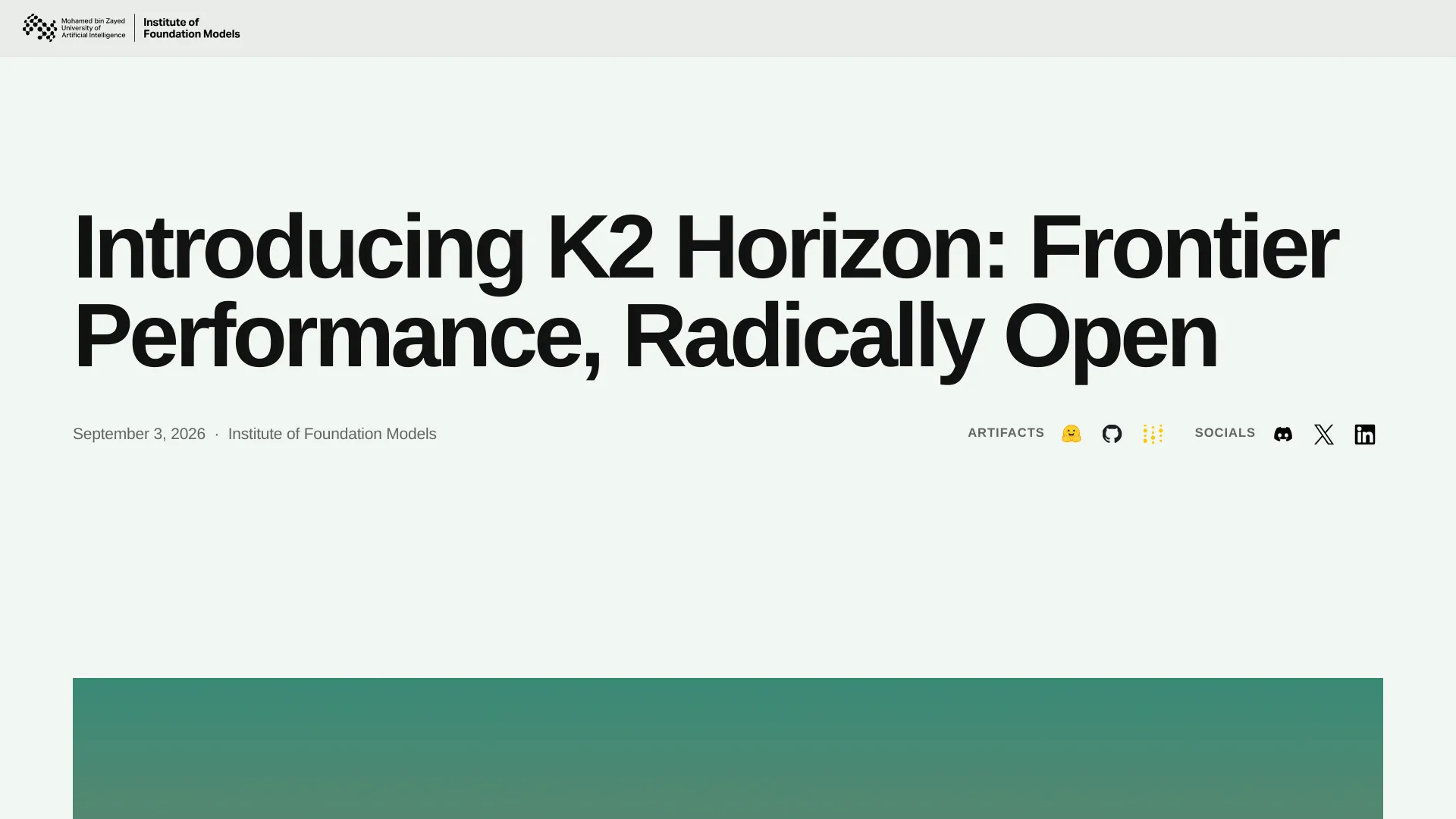 Official IFM K2 Horizon launch page