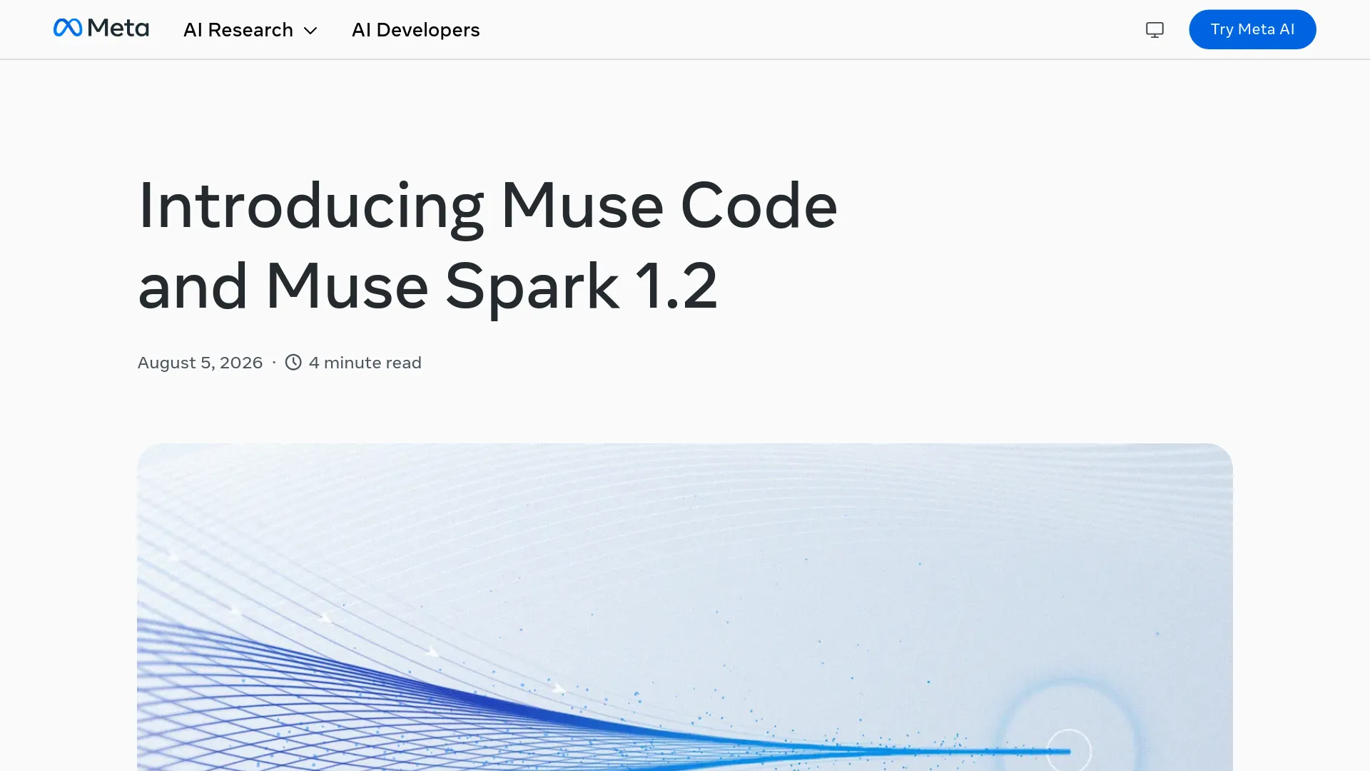 Page d'annonce officielle de Muse Code sur research.meta.ai