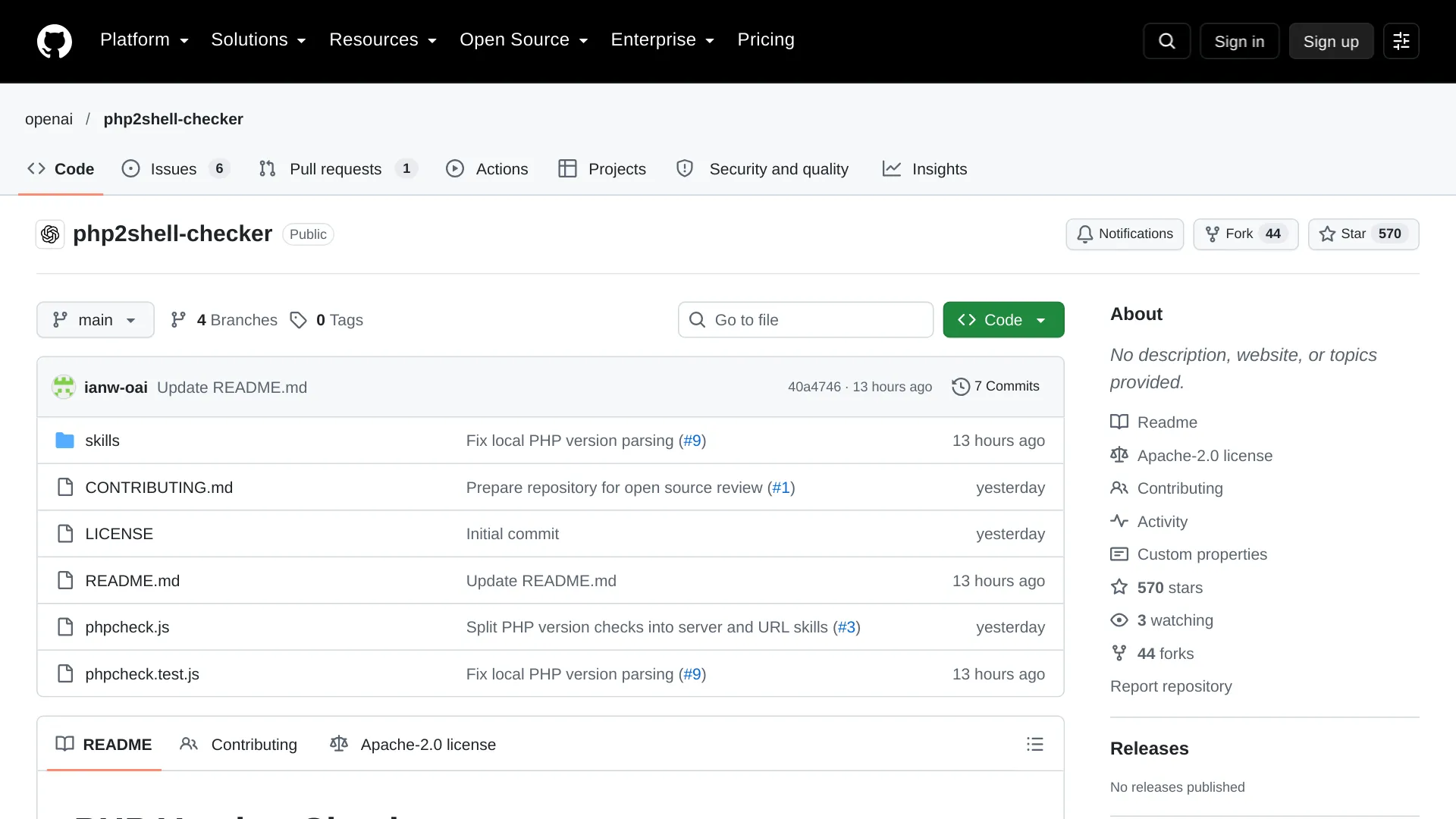OpenAI php2shell-checker GitHub-Repository