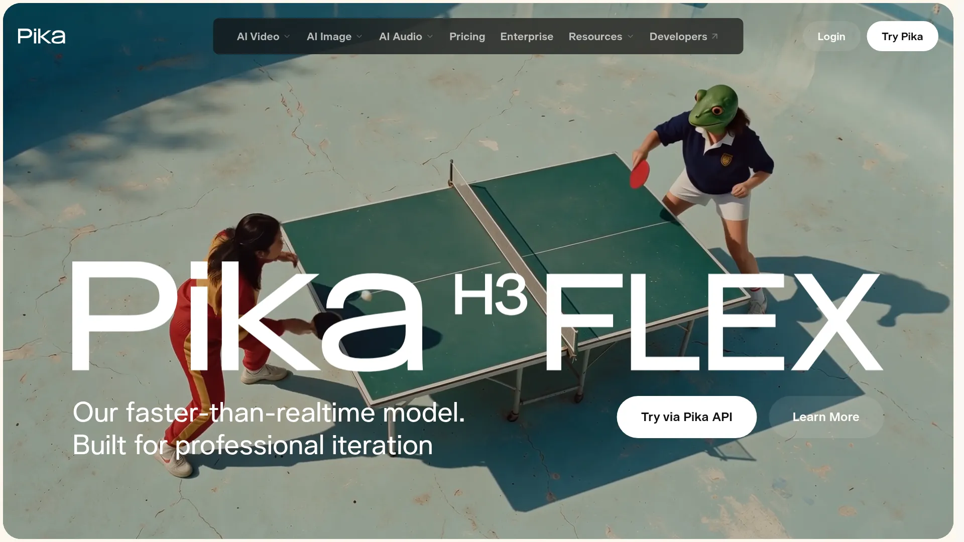 Pika H3 Flex official product page showing faster-than-real-time positioning
