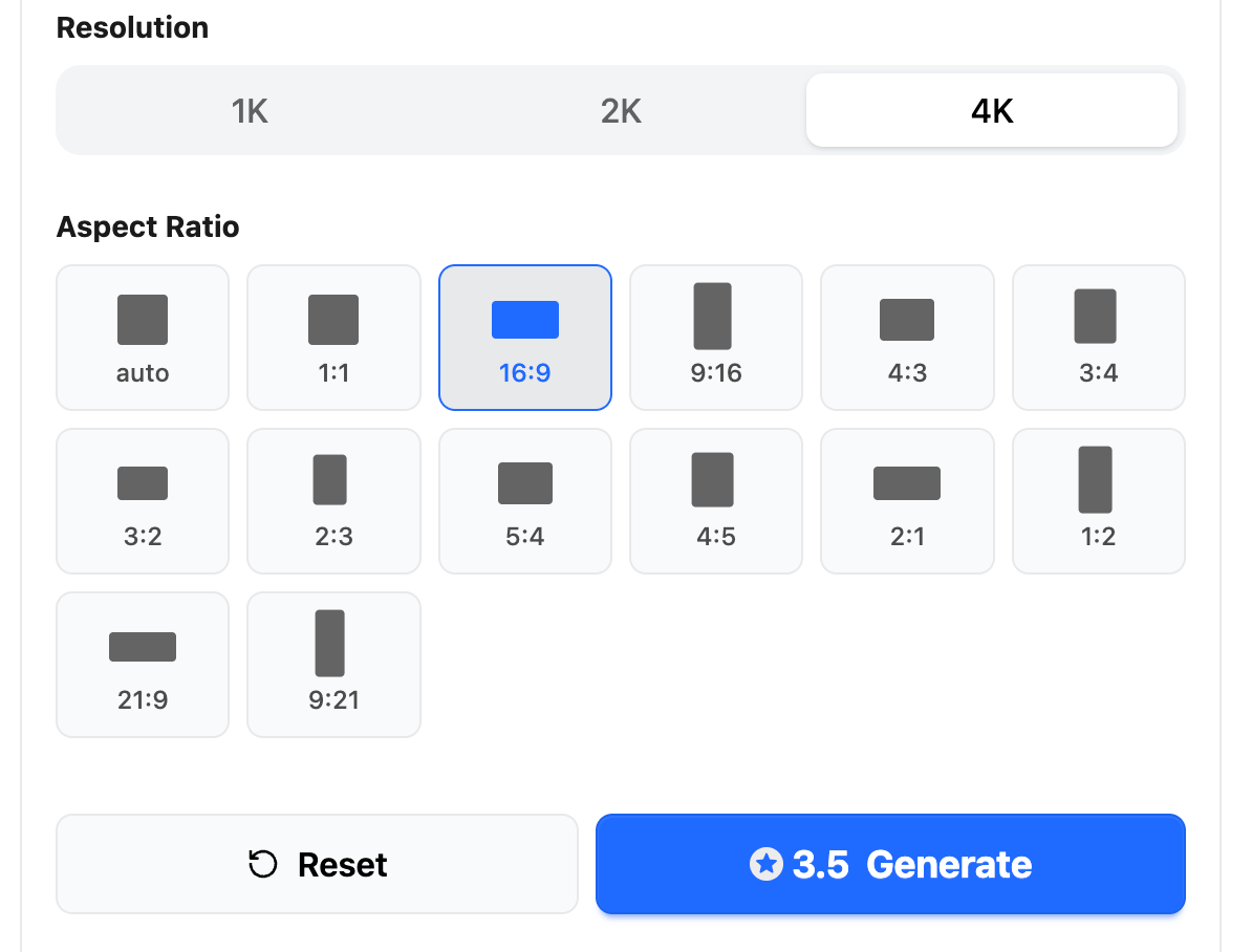 GPT Image 2 4K generation costing 3.5 credits in AIReiter
