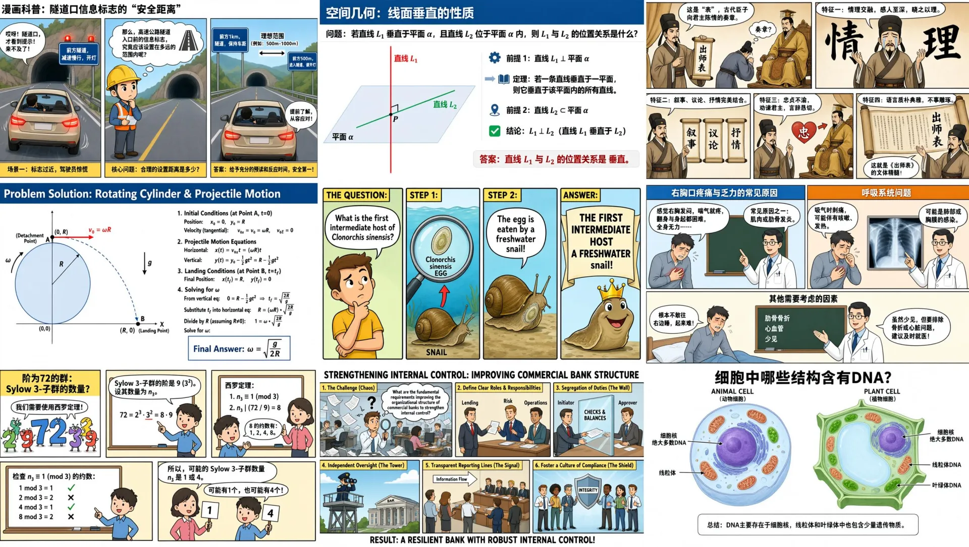 Qwen-Image-3.0 official sample: a nine-panel infographic, each cell a separate complex diagram, generated as one image