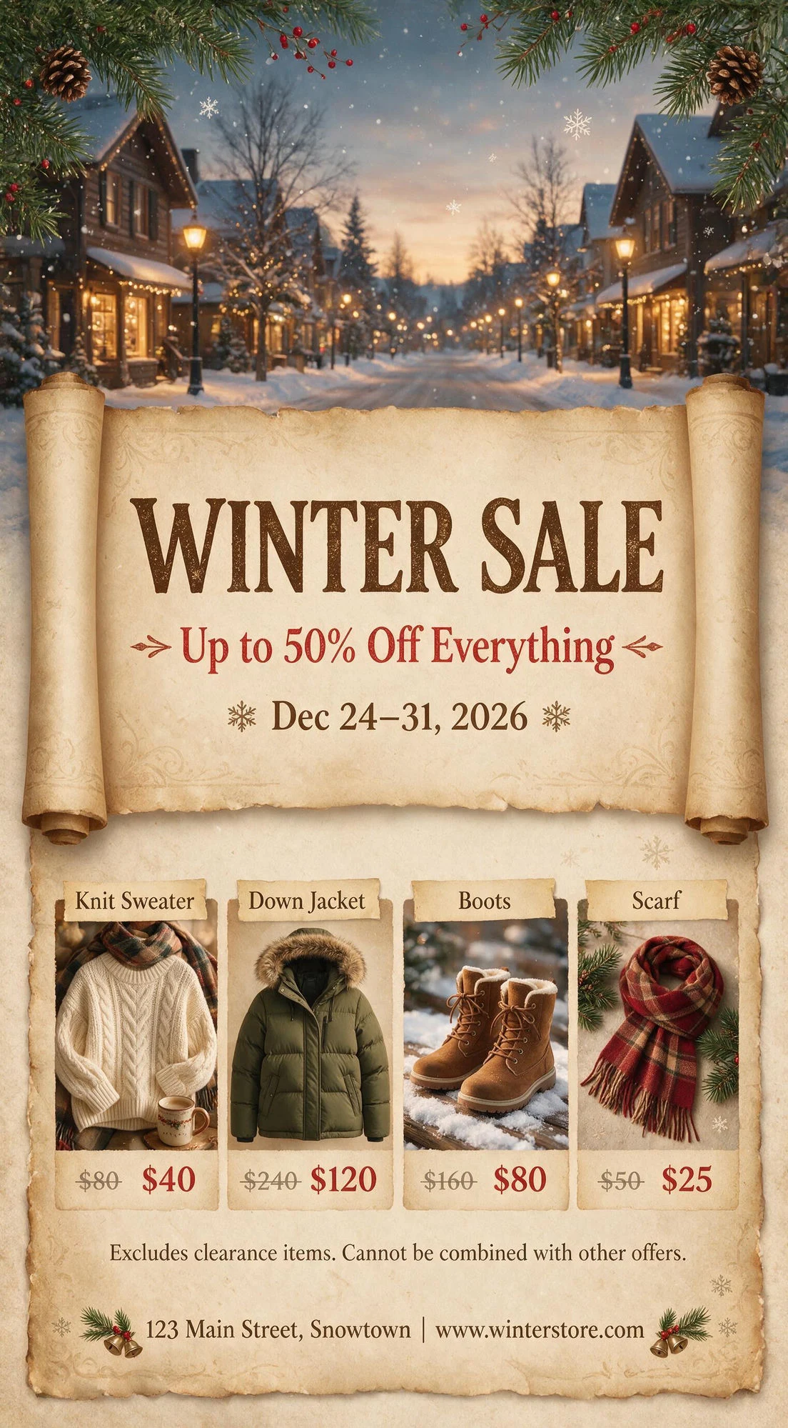 Seedream 5.0 Pro Winter Sale poster (Prompt 2)